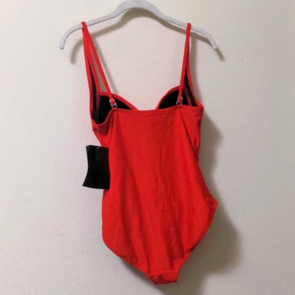 Brand new ONE PIECE Bathingsuit by Simply Swim SZ.10 RED Tummy Control - Picture 2 of 9